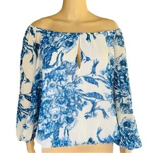 Alice + Olivia Keyhole Front Blouson Top Size XS